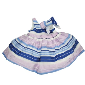 Janie & Jack Dress Baby Girl 3-6 Months Purple Tulle Formal Fit Flare Striped - Picture 1 of 10