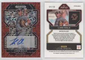 2022 Panini Prizm Draft Picks Red Donut Circle /99 Luke Gold #PDP147 Auto