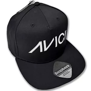 AVICII New Black Cotton Snapback Cap Flat Peak Hat - Picture 1 of 3