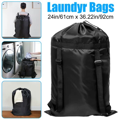 Extra Large Laundry Bag Backpack Heavy Duty Washing Clothes Drawstring 61x92 CM - Image 1 of 4