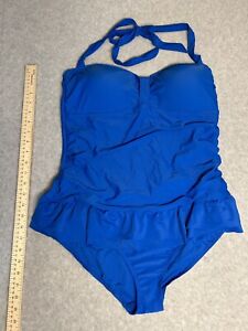 Joe Boxer Blue One Piece Ruffles Bathing Suit. Size 1X Women’s Plus