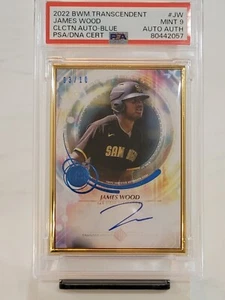 2022 Bowman Transcendent JAMES LEGNO ROOKIE BLU Telaio oro RC AUTO #/10 PSA 9 - Foto 1 di 3