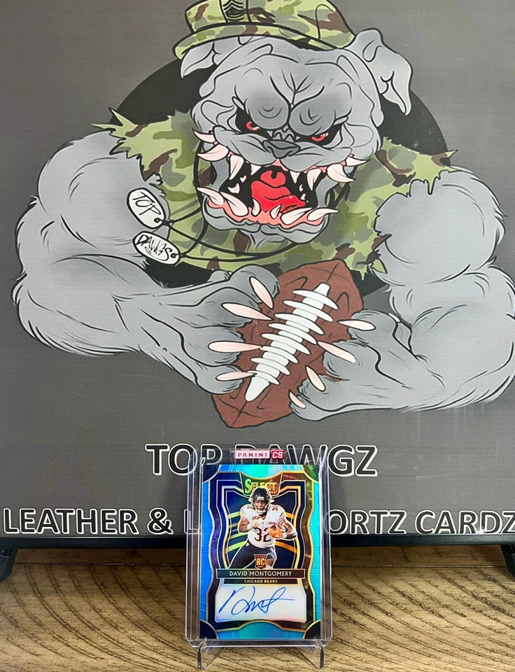 2019 SELECT DAVID MONTGOMERY LIGHT BLUE PRIZM AUTO RC SP 21/35 DETROIT LIONS RB - Image 1 of 4