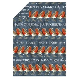 Christmas Starry Night Robin Gift Wrap Sheet - Emma Bridgewater - 2 Sheets - Picture 1 of 1