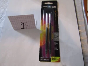 Uni-ball 207 Impact RT Bold 1.0 MM BlACK Gel Refills 2Ct Free Shipping - Picture 1 of 2