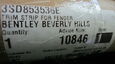 BENTLEY CONTINENTAL GT III TRIM STRIP CHROME MOLDING REAR RH OEM 3SD853536 NEW - Image 1 of 3