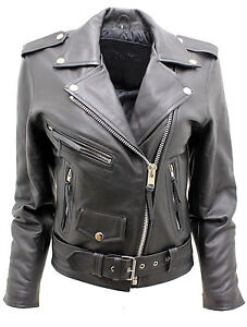 Women's Stylish Brando Black Leather Biker Jacket