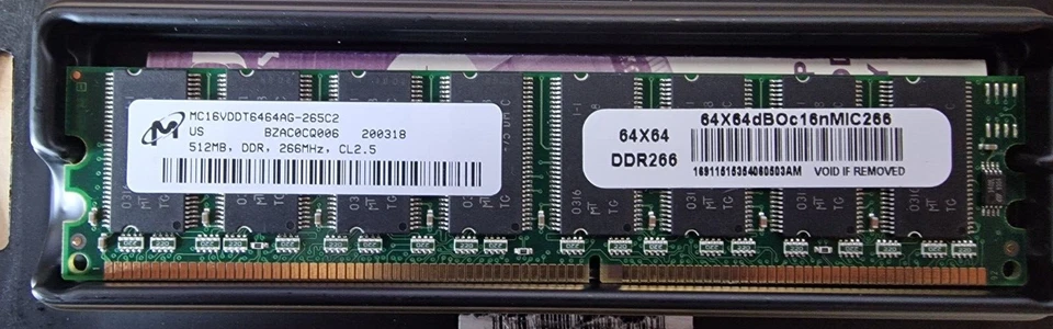 MC16VDDT6464AG-265C2 - Micron 512MB DDR-266MHz PC2100 non-ECC Unbuffered - Image 1 of 1