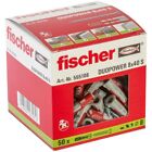 fischer DUOPOWER Wall Plugs with Screws, Red/Gray, 8x40-50 Pieces