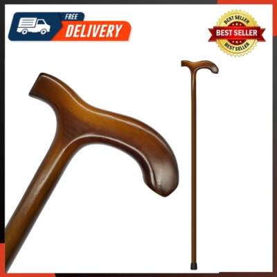 木制手杖男女单件木拐杖 36 英寸木质步行 — 第 1/4 张图片