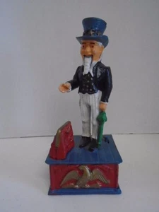 Uncle Sam Metallbank mechanisch US Geldbeutel - Bild 1 von 5