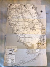 Vintage Retro Map Guide Of Miami , Hertz , Walt Disney World