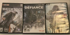 PC Game Lot Watch Dogs, Defiance, Sniper 2 Ghost Warrior/Tested Working - Picture 1 of 11
