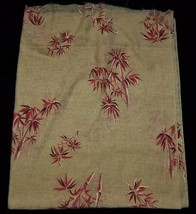 1+ Yds Vintage HAWAIANO Floreale Semi Trasparente Peso Lino Tessuto 52" x 44" - Foto 1 di 1