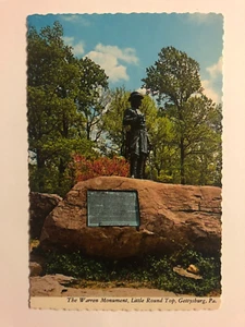 GETTYSBURG PA * CIVIL WAR BATTLEFIELD * GENERAL WARREN ON LITTLE ROUND TOP 1970 - Picture 1 of 2