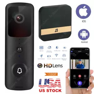 WiFi Ring Doorbell 1080P HD Security Camera Wireless Door Bell Camera With Chime - Picture 1 of 12