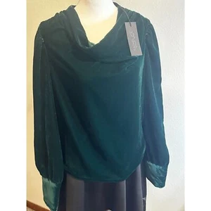 Rachel Zoe Samt Smaragdgrün Top Medium Neu mit Etikett - Bild 1 von 4