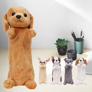 Estuche para lápices de felpa de dibujos animados para perros bolsa para bolígrafos de animales suministros de papelería escolar para niños - Imagen 1 de 10