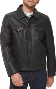 Leather Classic Trucker Jacket For Men's Original lambskin Leather winter wear - Picture 1 of 5
