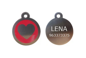 Medaglietta Cane Gatto ACCIAIO INOX CUORE ROSSO 32 mm INCISIONE GRATUITA - Imagen 1 de 1