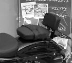 Low Sissy Bar Backrest + Black Luggage Rack HD Harley Sportster XL Custom