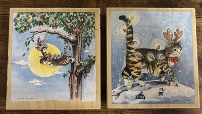 Set Of 2 Stamps Happen Gary Patterson Rubber Stamps Cat Vtg Fit to be Tied (H) - Image 1 of 3