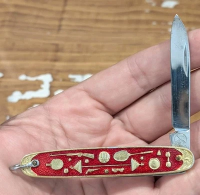 Navaja de Bolsillo Deportista De Colección Flechas Cruzadas China Hoja Única Mango Deportivo  Foto 1 de 4
