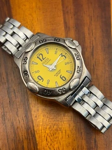 Vintage 1997 Guess Women's Watch Diver Water Pro Yellow Dial 32mm - New Battery - Bild 1 von 6