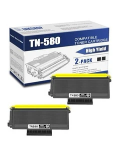 TN580 Kompatibel Schwarz Hohe Kapazität Tonerkassette Ersatz für Brother 2er-Pack - Bild 1 von 4