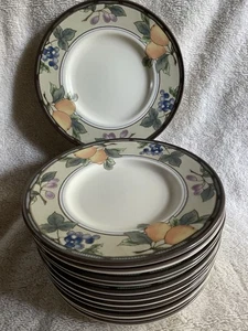 MIKASA INTAGLIO CAC29 GARDEN HARVEST SET OF 12 BREAD & BUTTER DESSERT PLATES-6.5 - Picture 1 of 4