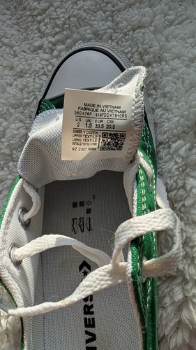 Scarpe Converse Chuck Taylor giovani taglia 2 All Star tela verde