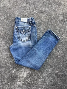 Miss Me Y2K Curvy Skinny Embroidered Straight Leg Jeans Women’s Size 31x30 USA - Picture 1 of 15