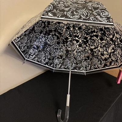 Brighton Under My Umbrella Negro y Transparente Nuevo Con Etiquetas Mango Tiene Arañazos Foto 1 de 4