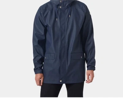 Elka Norse Projects 男式 XL 雨衣海军蓝连帽防水限量版 — 第 1/4 张图片