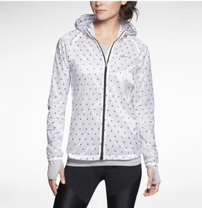 Nike Running Cyclone Translucent Hooded Full Zip Regenjacke weiß schwarz Small - Bild 1 von 5