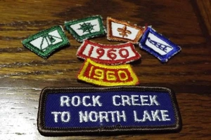 LOTE DE 7 PARCHE GASA/TELA TRASERO SEGMENTO ARCO BOY SCOUT - Imagen 1 de 2