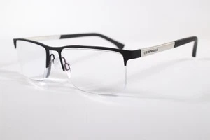 Emporio Armani Eyeglasses EA 1041 Mens Satin Black Semi-Rimless Metal Frames - Picture 1 of 4