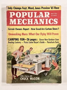 1965 May POPULAR MECHANICS Indianapolis 500 PIVOT-WING JETS Caber Toss BBQ CAR  - Picture 1 of 8