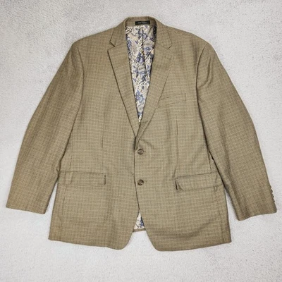 Blazer masculino Lauren Ralph Lauren 48R marrom xadrez bronzeado casaco esportivo forrado de paisley - Imagem 1 de 4