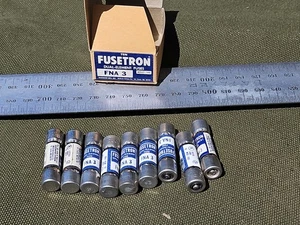9 FUSETRON Dual Element MIDGET TUPE FUSES FNA 3 BUSSMAN 125 Volts - Picture 1 of 4
