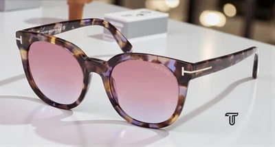 Женские солнцезащитные очки Tom Ford FT1109 55Z ацетатного цвета градиент Havana 53 мм - Изображение 1 из 4