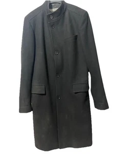 hochwertiger Hugo Boss Mantel Herren Gr 94 Schwarz Wolle leicht Black Label - Picture 1 of 10