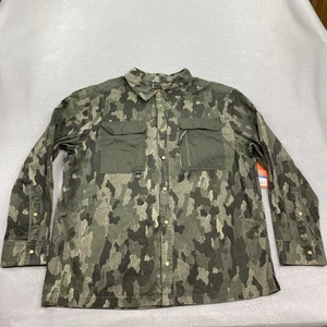 Bass Outdoorhemd Herren XL grün Druckknöpfe Worker Shirt Sycamore Camo - Bild 1 von 12