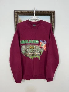 Vintage 90's 94 Ireland Football Sweatshirt USA World Cup Soccer Crewneck Size L - Picture 1 of 15