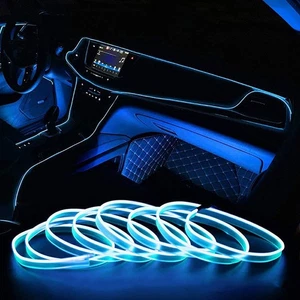 3m Blue LED Car Interior Atmosphere Decorative Lamp Wire Strip Light Accessories - Picture 1 of 15
