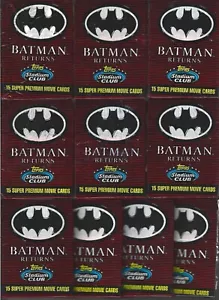 BATMAN RETURNS GLOSSY MOVIE CARDS LOT OF 10 PACKS (1992) TOPPS STADIUM CLUB - Picture 1 of 1