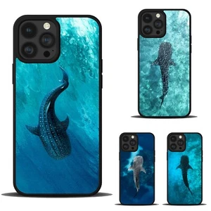 Hard Black Cover blue sea Whale Shark For Apple iPhone Samsung Galaxy S24 - Picture 1 of 25