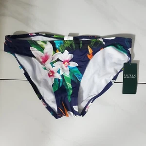 Lauren Ralph Lauren Bikini Swim Bottoms Tropical Floral Print Womens Size 8 Med - Picture 1 of 17
