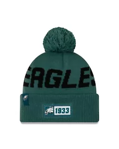Philadelphia Eagles New Era Road Sport Knit On-Field Pom Knit Hat - Picture 1 of 2