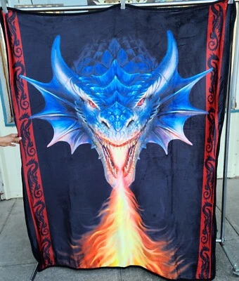 ANNE STOKES DRAGÓN FUEGO RESPIRADOR LLAMAS FANTASÍA MANTA SHERPA ESPALDA 50X60 Foto 1 de 3